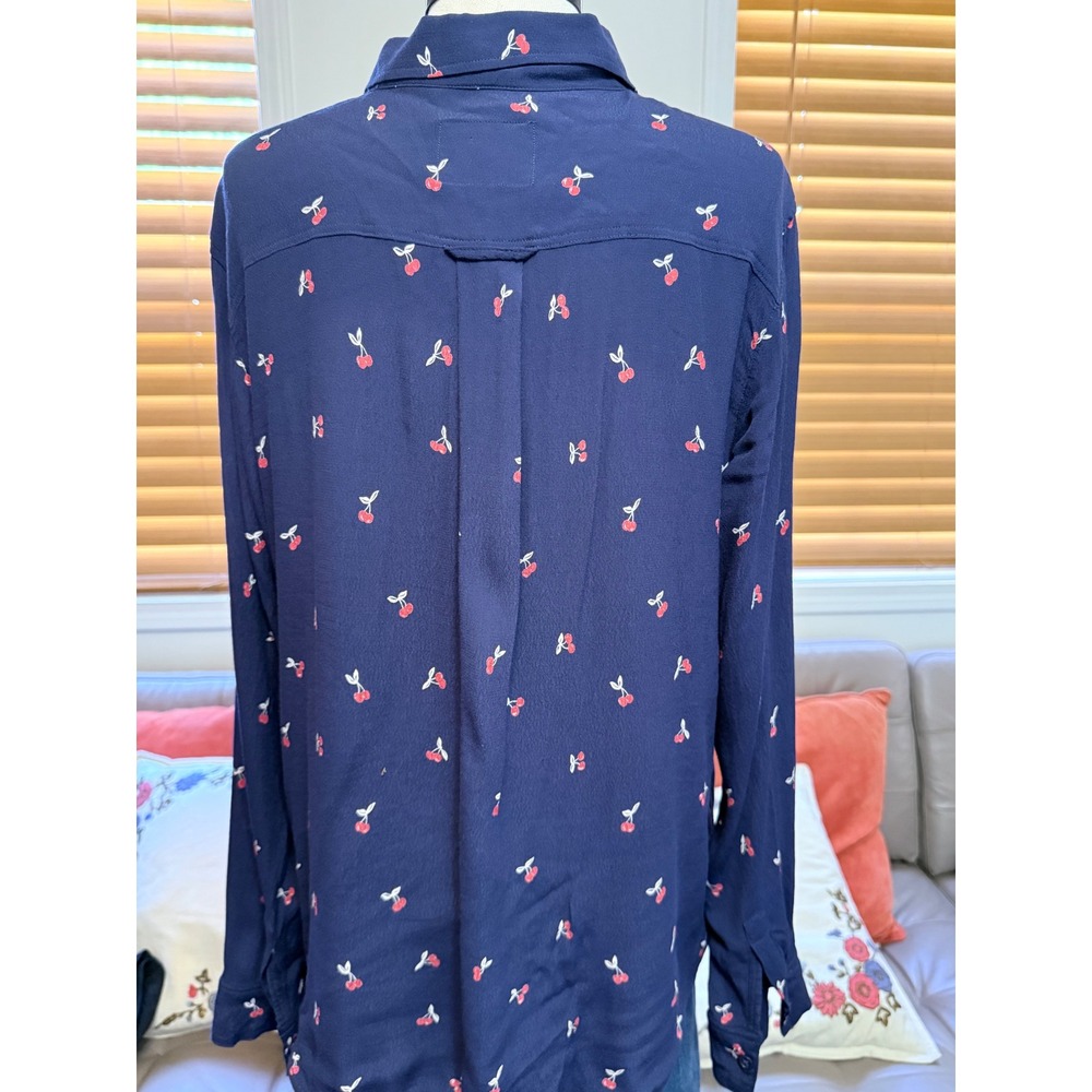Rails Kate Navy Cherries Button Down Shirt Long Sleeve Large ANTH-901-615-347 - Picture 5 of 5
